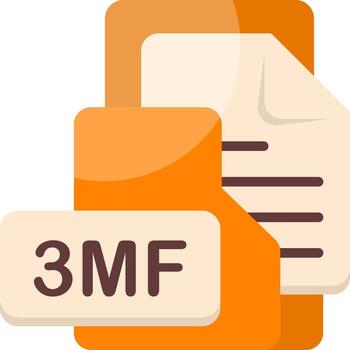 3MF File Format Folder Icon Flat Style Design vector