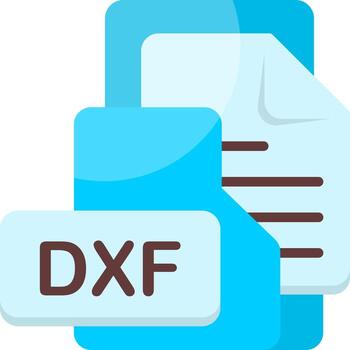 DXF File Format Folder Icon Flat Style Design vector