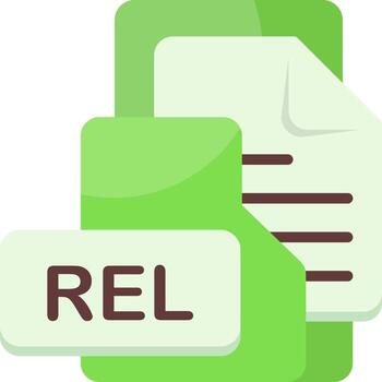 REL File Format Folder Icon Flat Style Design vector