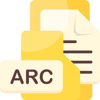 ARC File Format Folder Icon Flat Style Design vector
