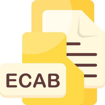 ECAB File Format Folder Icon Flat Style Design vector