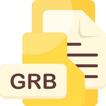 GRB File Format Folder Icon Flat Style Design vector