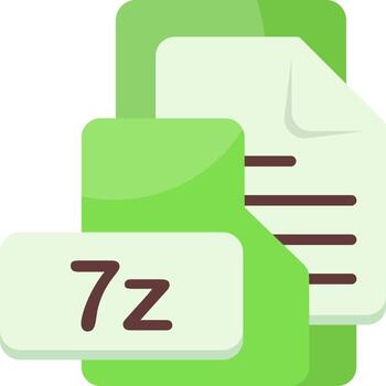 7z File Format Folder Icon Flat Style Design vector