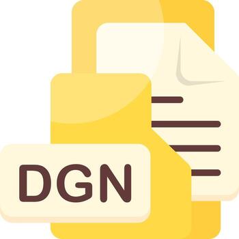 DGN File Format Folder Icon Flat Style Design vector