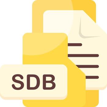 SDB File Format Folder Icon Flat Style Design vector