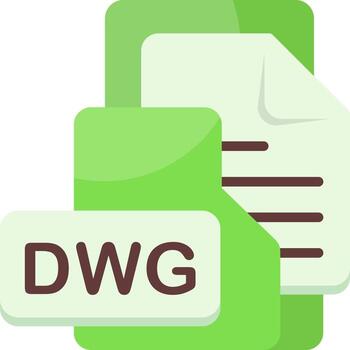 dwg archivo formato carpeta icono plano estilo diseño vector