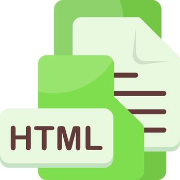 HTML File Format Folder Icon Flat Style Design vector