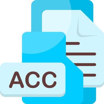 AAC File Format Folder Icon Flat Style Design vector
