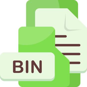 BIN File Format Folder Icon Flat Style Design vector