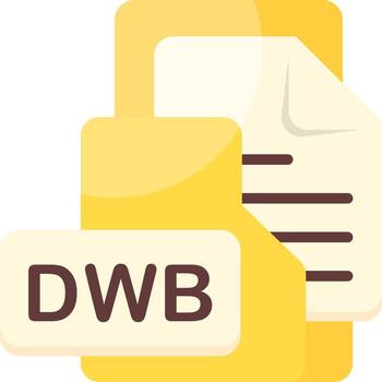 dwb archivo formato carpeta icono plano estilo diseño vector