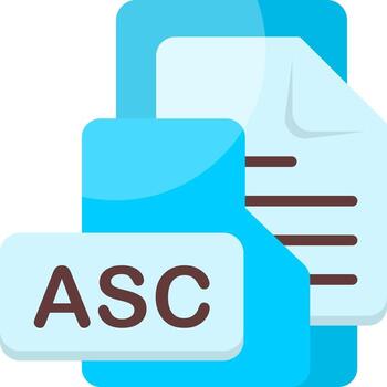 ASC File Format Folder Icon Flat Style Design vector