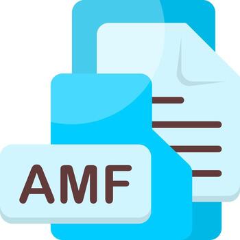 AMF File Format Folder Icon Flat Style Design vector