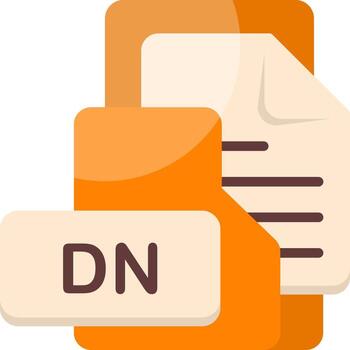 DN File Format Folder Icon Flat Style Design vector