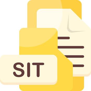 SIT File Format Folder Icon Flat Style Design vector