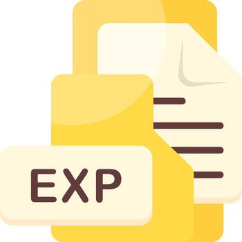 EXP File Format Folder Icon Flat Style Design vector
