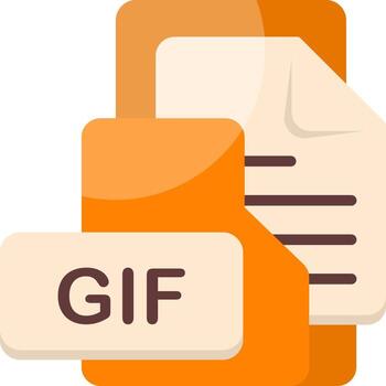 GIF File Format Folder Icon Flat Style Design vector