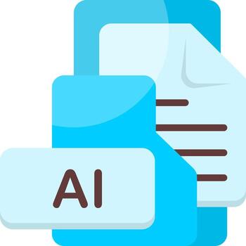 AI File Format Folder Icon Flat Style Design vector