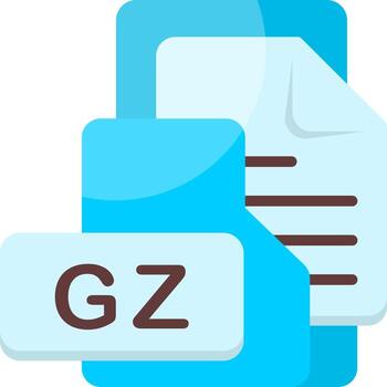 GZ File Format Folder Icon Flat Style Design vector