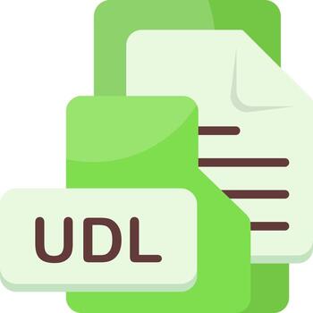 UDL File Format Folder Icon Flat Style Design vector