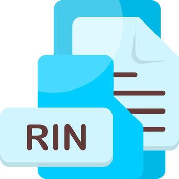RIN File Format Folder Icon Flat Style Design vector