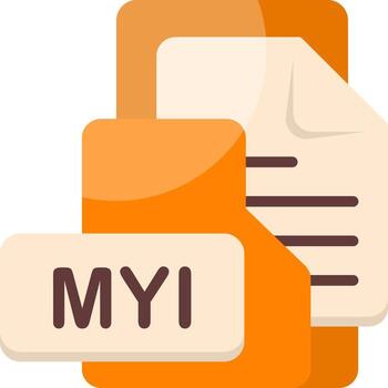MYI File Format Folder Icon Flat Style Design vector