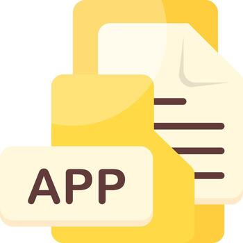 APP File Format Folder Icon Flat Style Design vector