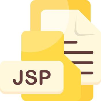 JSP File Format Folder Icon Flat Style Design vector