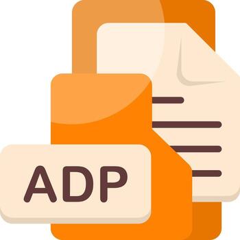 ADP File Format Folder Icon Flat Style Design vector