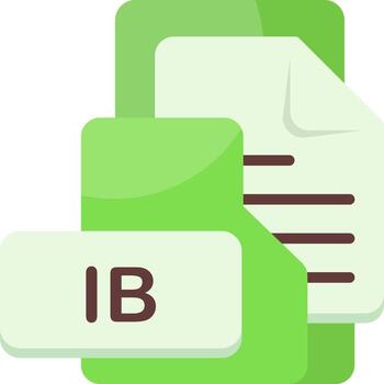 IB File Format Folder Icon Flat Style Design vector