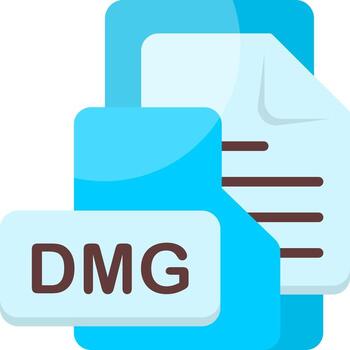 DMG File Format Folder Icon Flat Style vector