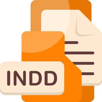 INDD File Format Folder Icon Flat Style Design vector
