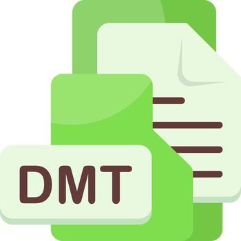 dmt archivo formato carpeta icono plano estilo diseño vector