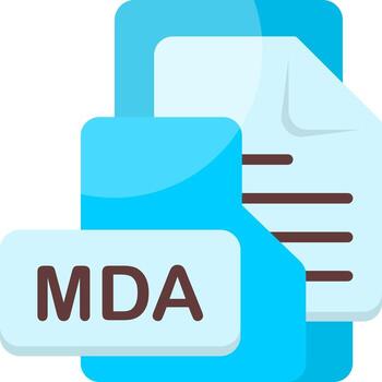 MDA File Format Folder Icon Flat Style Design vector
