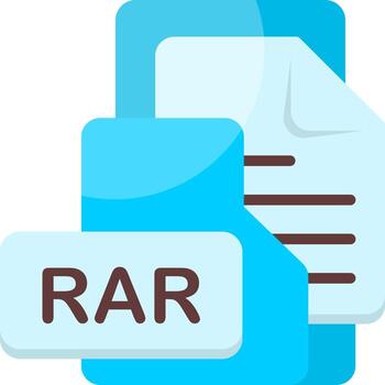 RAR File Format Folder Icon Flat Style Design vector