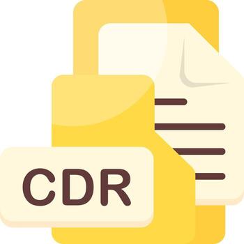 CDR File Format Folder Icon Flat Style Design vector