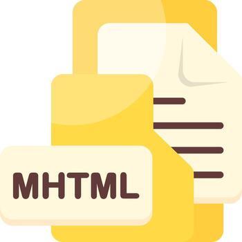 MHTML File Format Folder Icon Flat Style Design vector