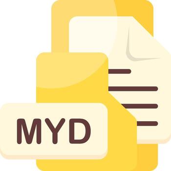MYD File Format Folder Icon Flat Style Design vector