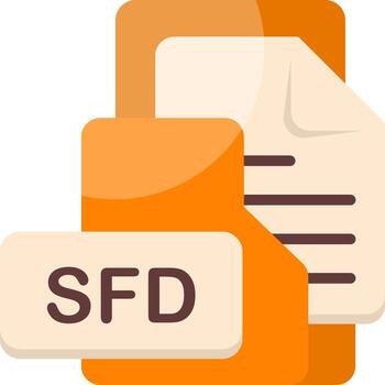 SFD File Format Folder Icon Flat Style Design vector
