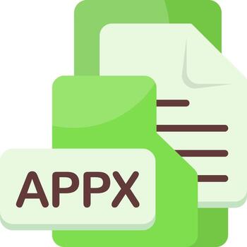 APPX File Format Folder Icon Flat Style Design vector