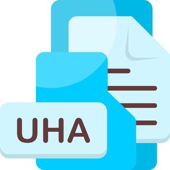 UHA File Format Folder Icon Flat Style Design vector