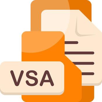 VSA File Format Folder Icon Flat Style Design vector