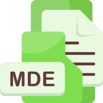 MDE File Format Folder Icon Flat Style Design vector