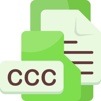 CCC File Format Folder Icon Flat Style Design vector