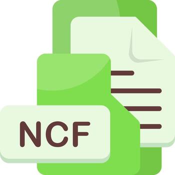 NCF File Format Folder Icon Flat Style Design vector
