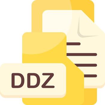 DDZ File Format Folder Icon Flat Style Design vector