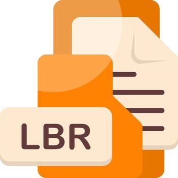 LBR File Format Folder Icon Flat Style Design vector