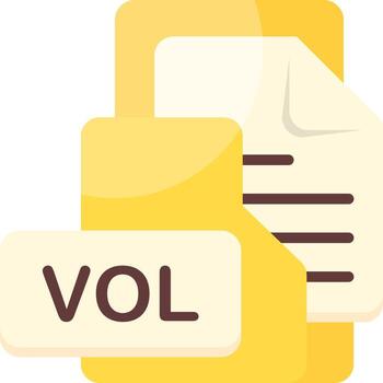 VOL File Format Folder Icon Flat Style Design vector