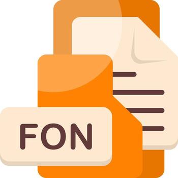 FON File Format Folder Icon Flat Style Design vector