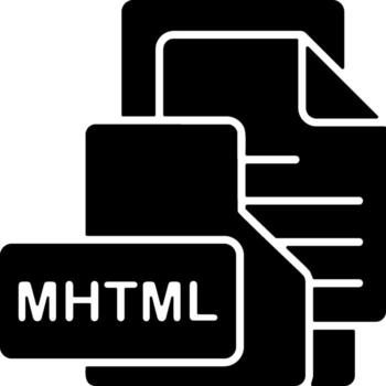 MHTML File Format Folder Icon Solid Style Design vector