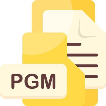 PGM File Format Folder Icon Flat Style Design vector